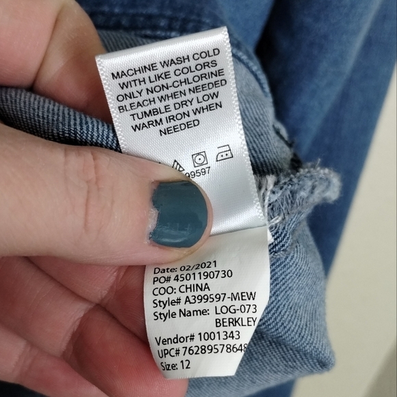 LOGO Lavish by Lori Goldstein Patchwork Denim Jacket size 12 - Picture 7 of 8